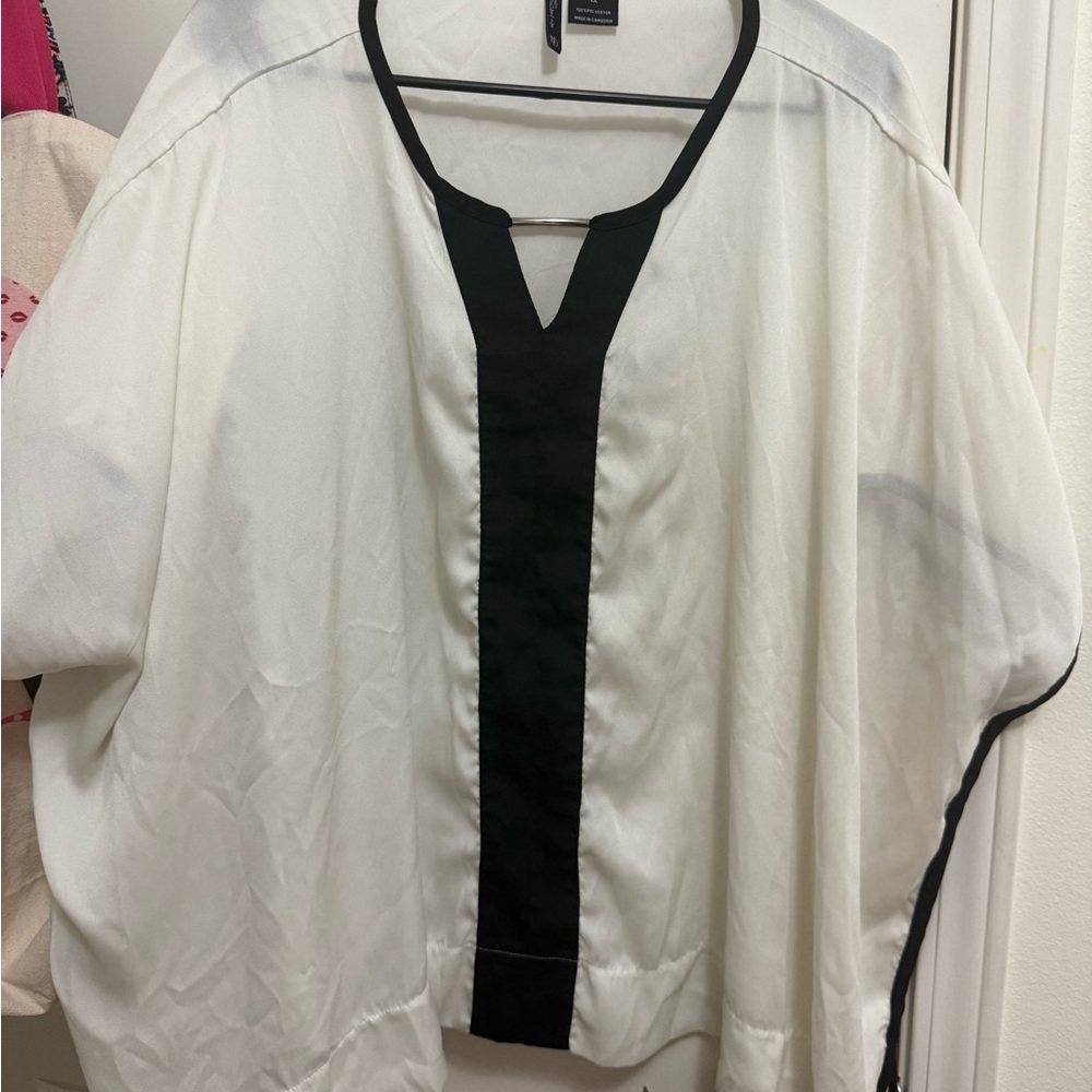 White and Black Blouse